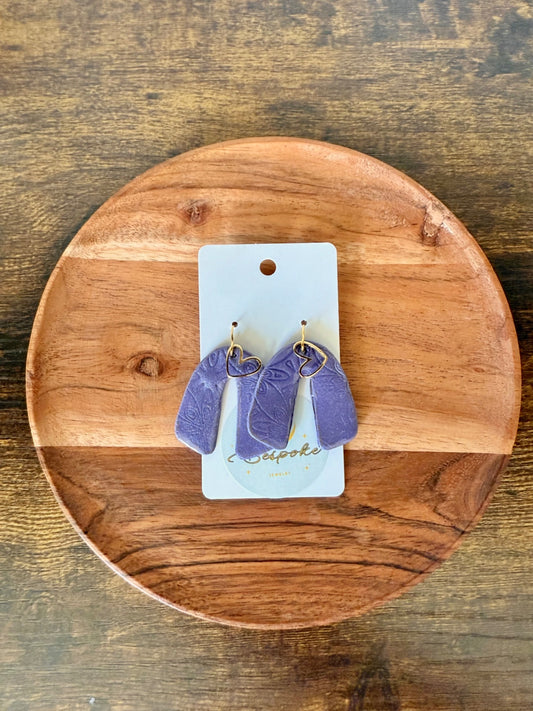 Purple Rainbow Clay Dangle Earrings