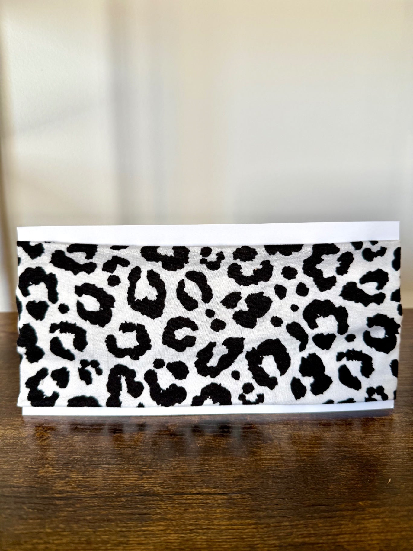 Black and White Leopard Print Headband