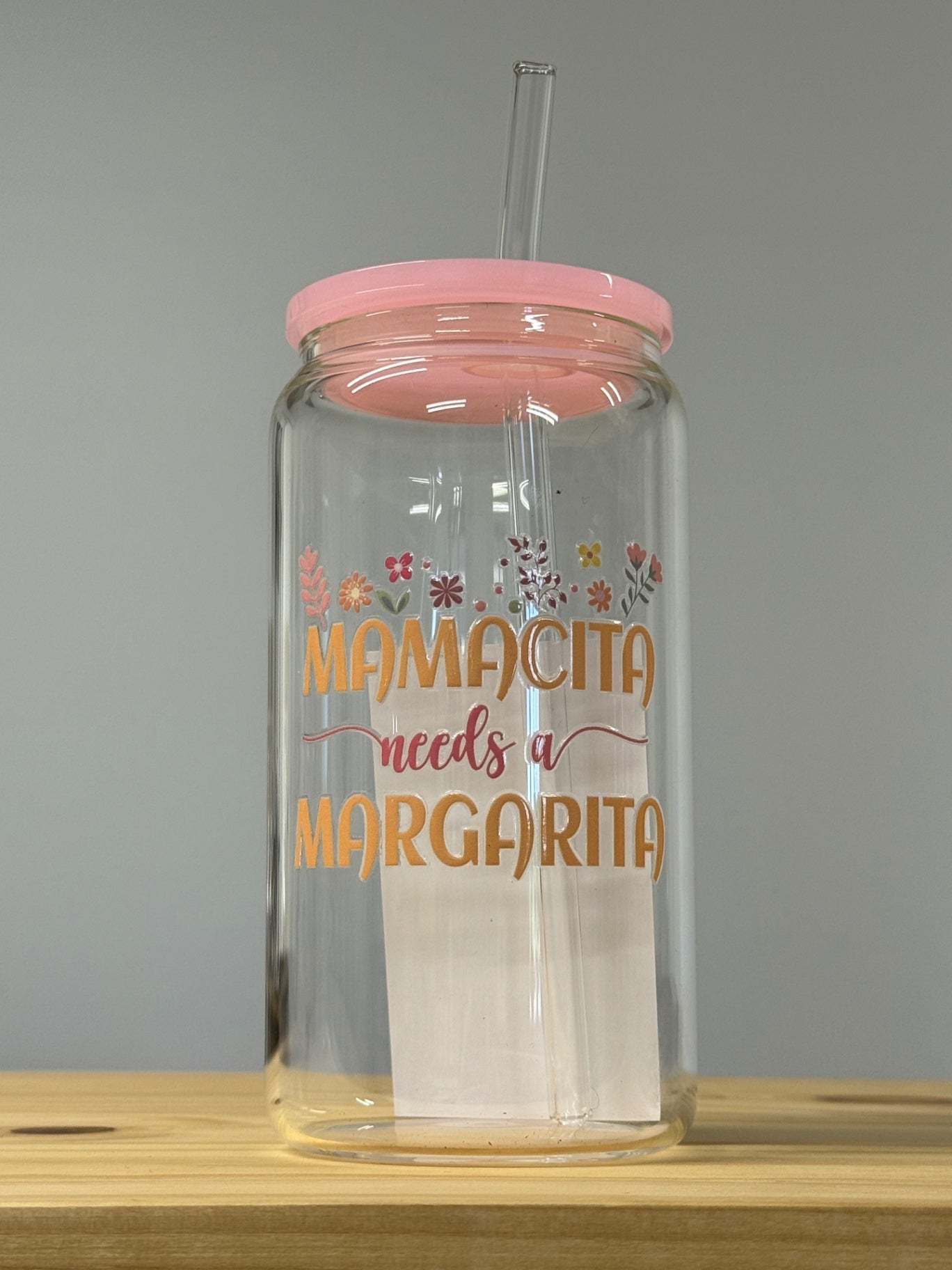 Mamacita Needs A Margarita Plastic Reusable Cup with Straw
