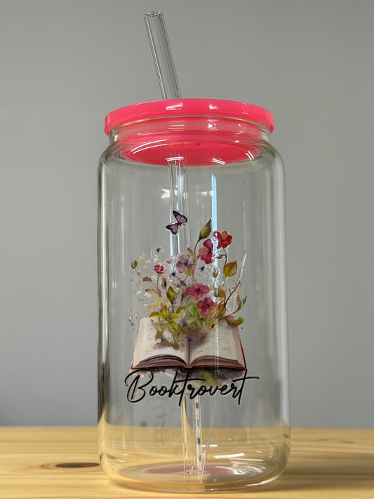 Booktrovert Plastic Reusable Cup with Straw