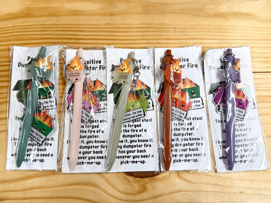 036 - Dumpster Fire Pen and Keychain Gift Set