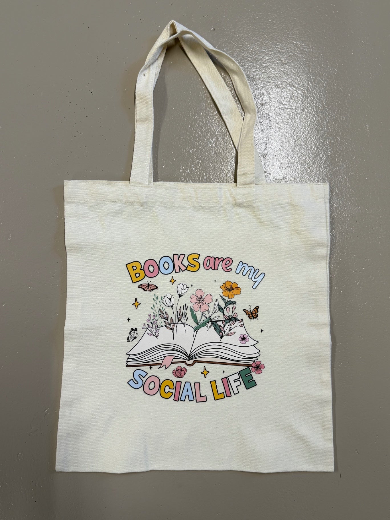 Books Are My Social Life Canvas Tote Bag