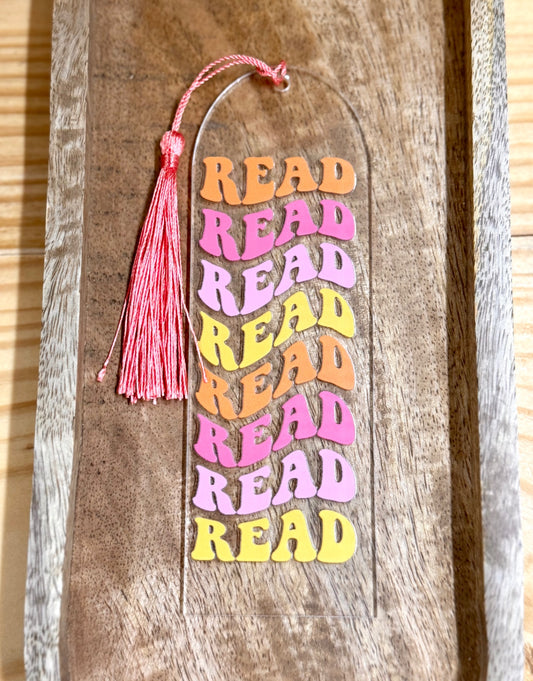 Colorful "Read" Acrylic Bookmark