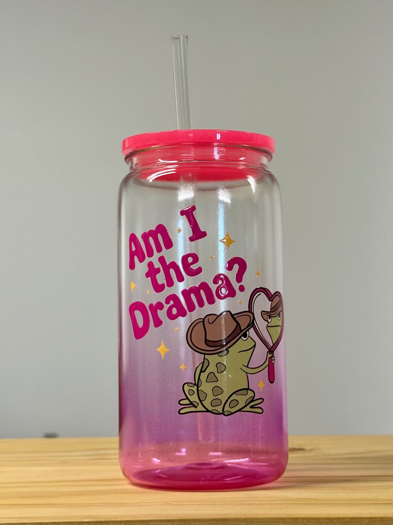 Am I The Drama? Plastic Reusable Cup with Straw
