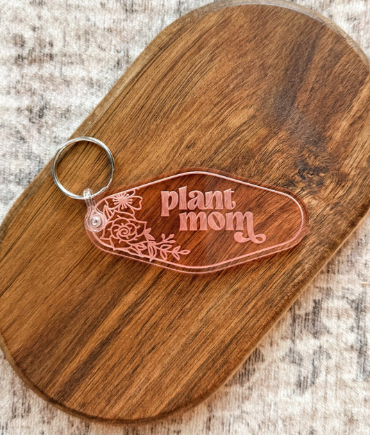 Retro Keychain - Plant Mom - Rose