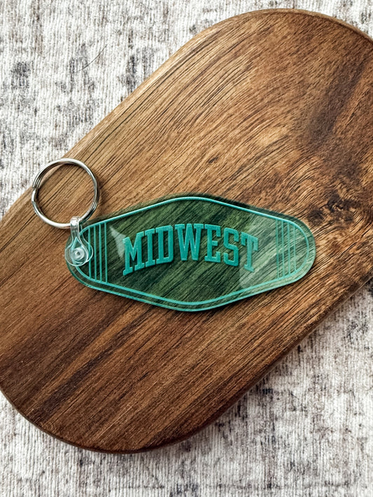 Retro Keychain - Midwest - Sea Green