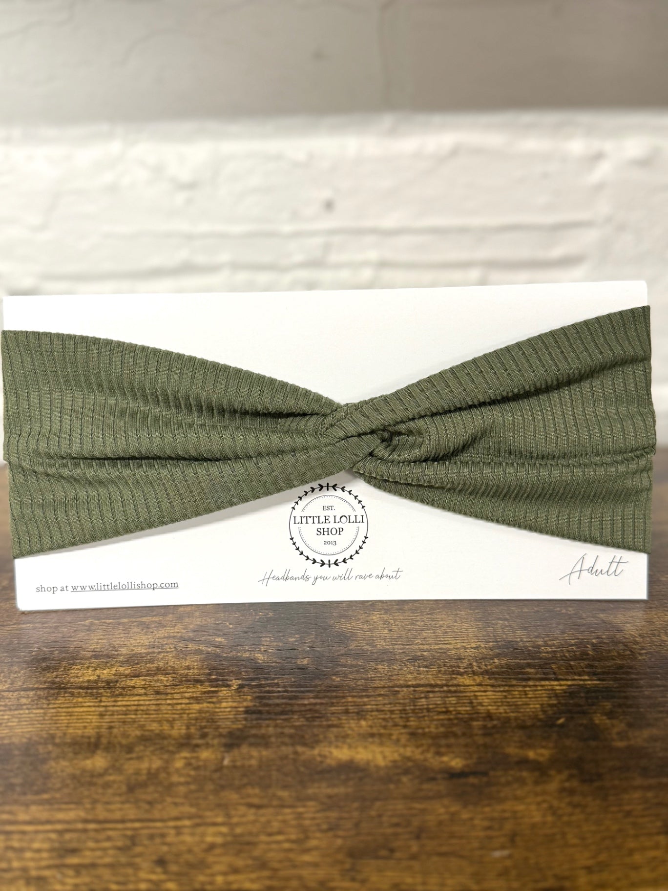 Olive Green Ribbed Headband