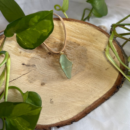Blue Lake Michigan Beach Glass Necklace