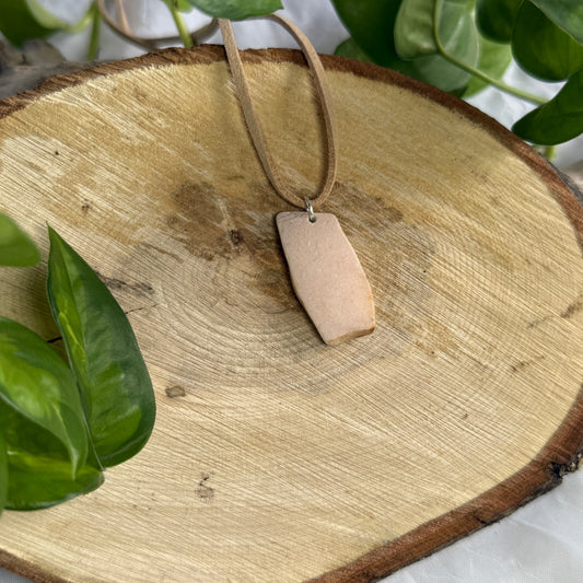 Light Pink Lake Michigan Beach Pottery Necklace