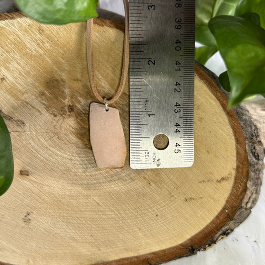 Light Pink Lake Michigan Beach Pottery Necklace