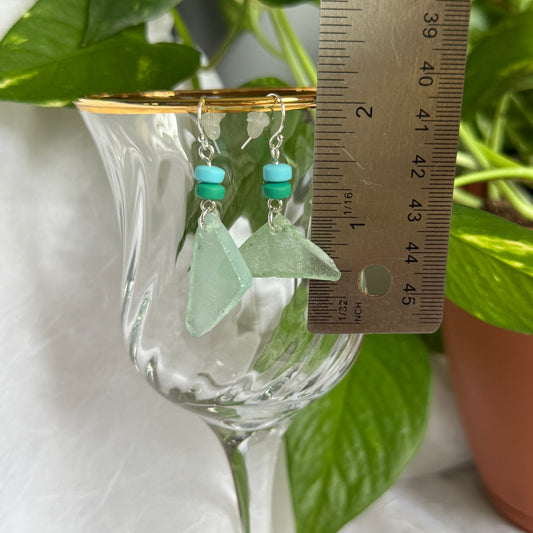 Blue Lake Michigan Beach Glass Earrings
