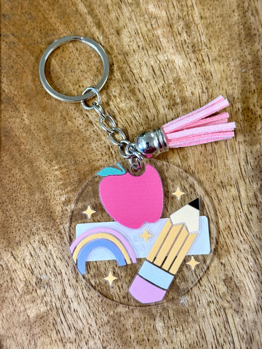 036 - Fun School Themed Acrylic Keychain