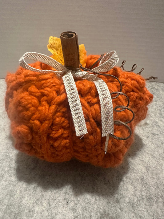 Chunky Crochet Pumpkin | Medium Orange
