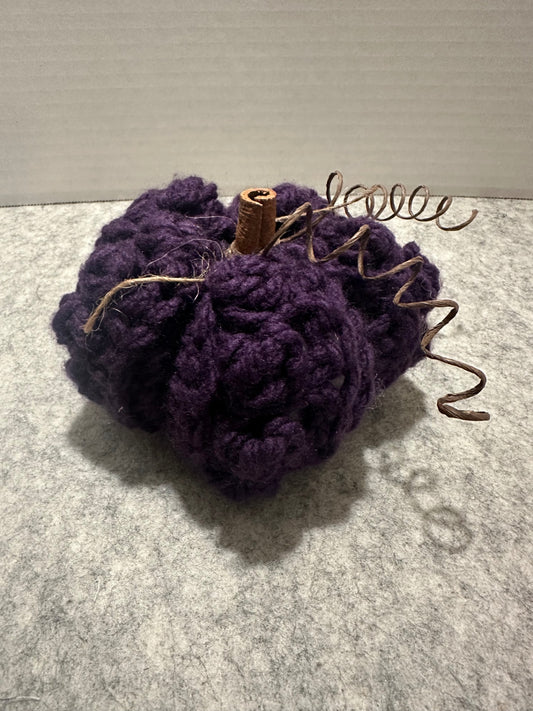 Chunky Crochet Pumpkin | Small Purple