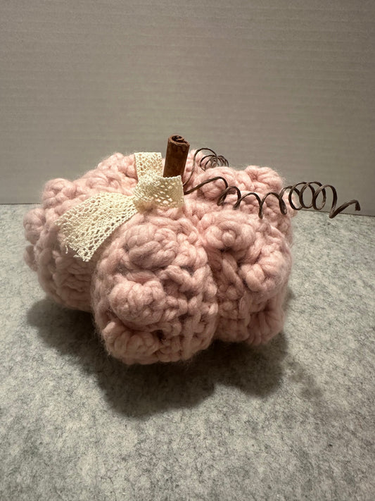Chunky Crochet Pumpkin | Medium Pink