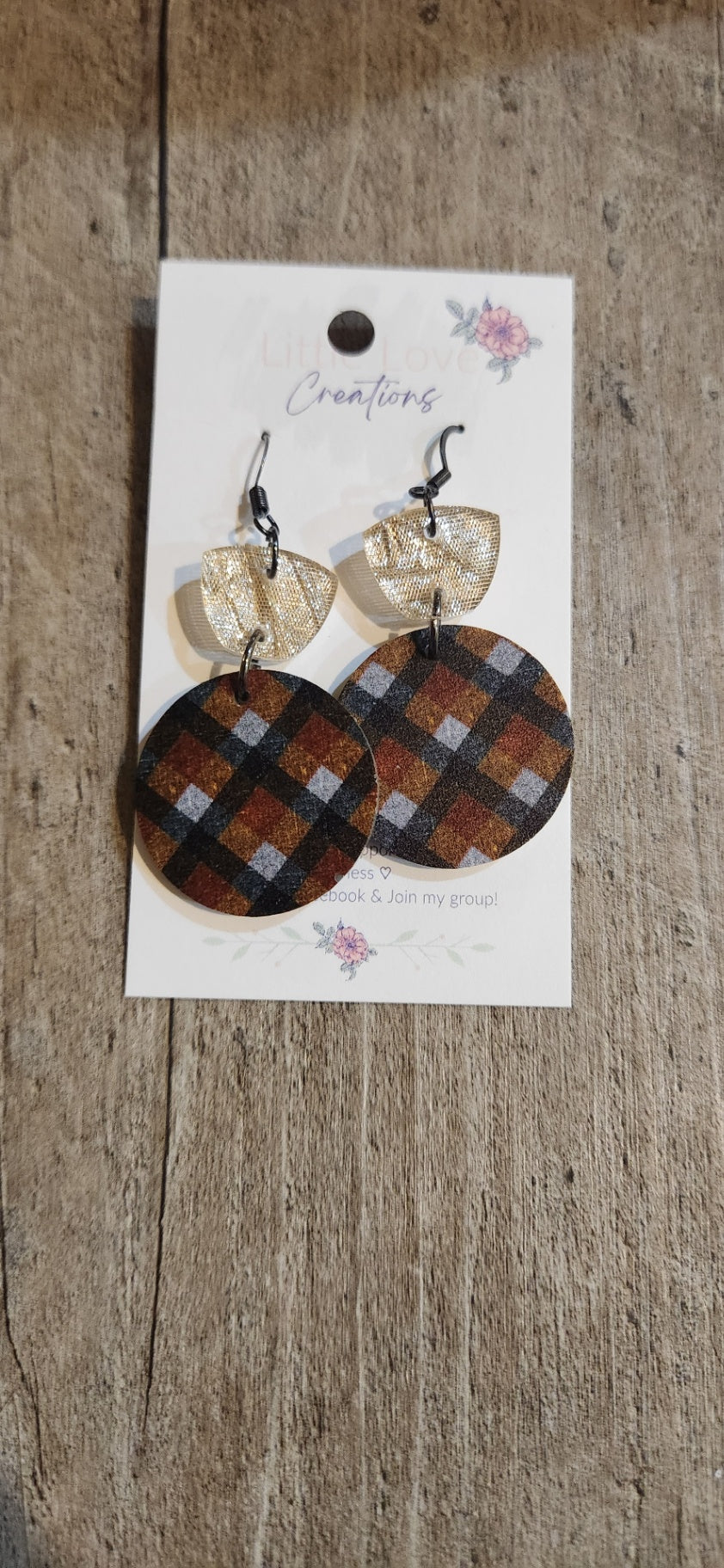 Acrylic Plaid Danglr Earring