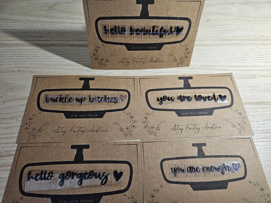 016 - "Hello Beautiful" Rear View Mirror Sticker