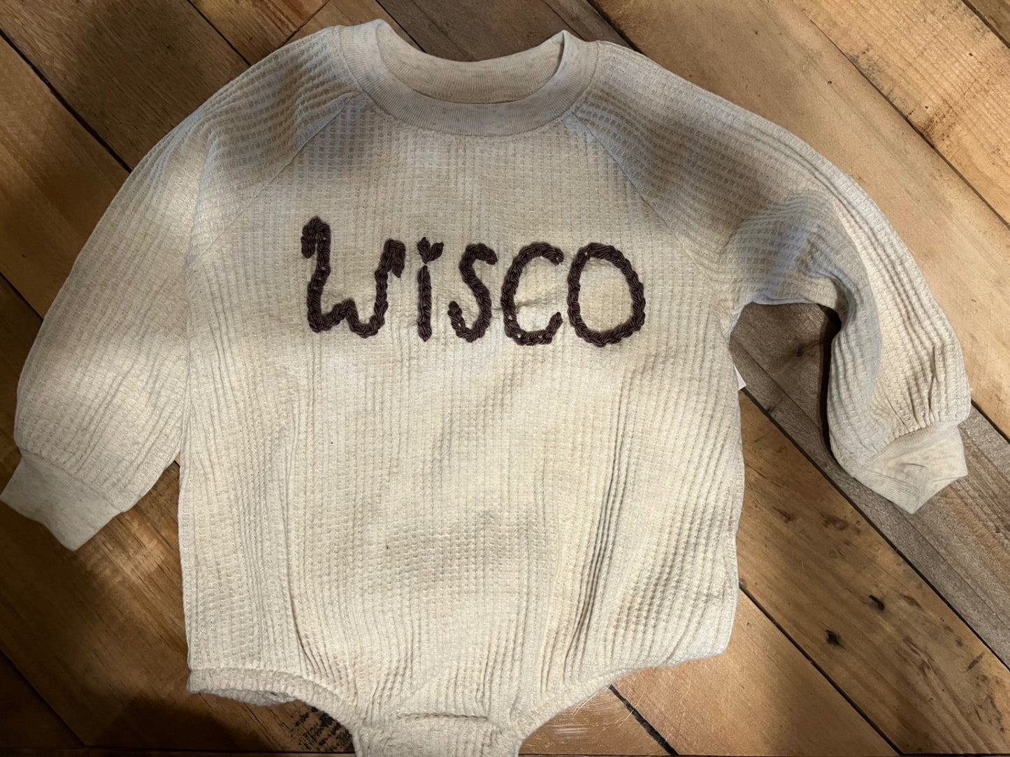 033 - Embroidered "Wisco" 12-18 Months Long Sleeve Onsie
