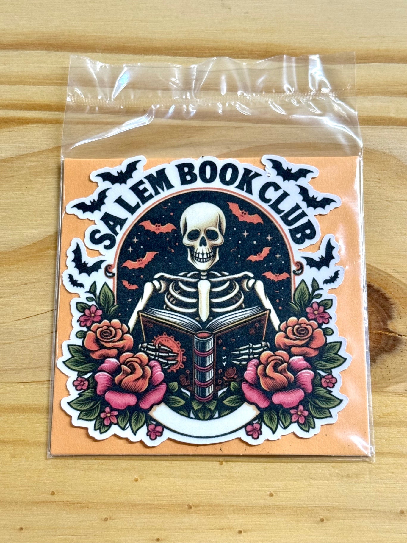 Salem Book Club Skeleton Sticker