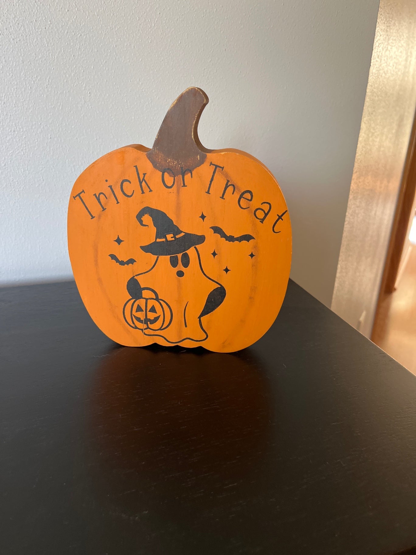 Handpainted Trick or Treat Pumpkin Sign