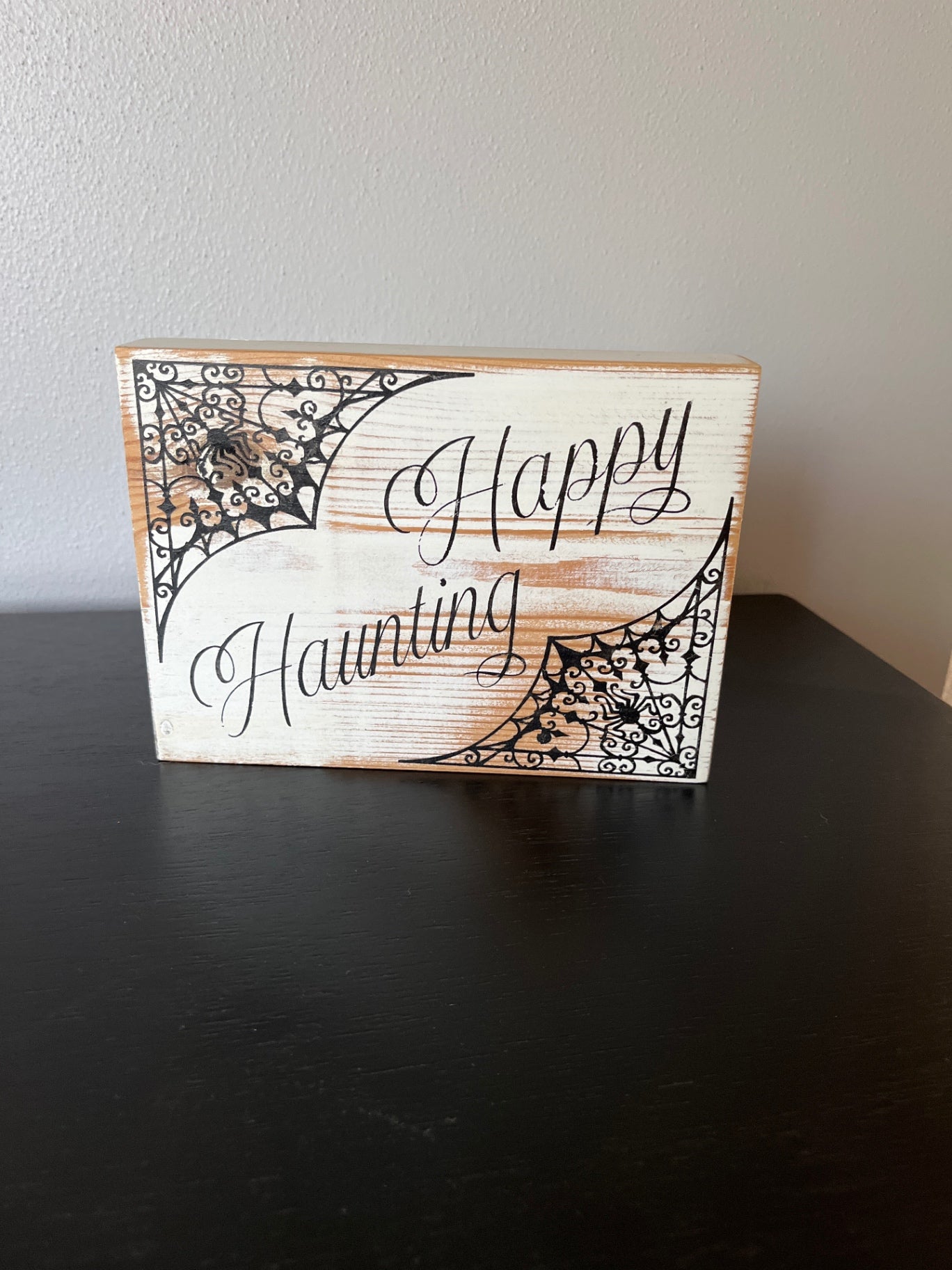 Gothic Chic Happy Haunting Halloween Sign