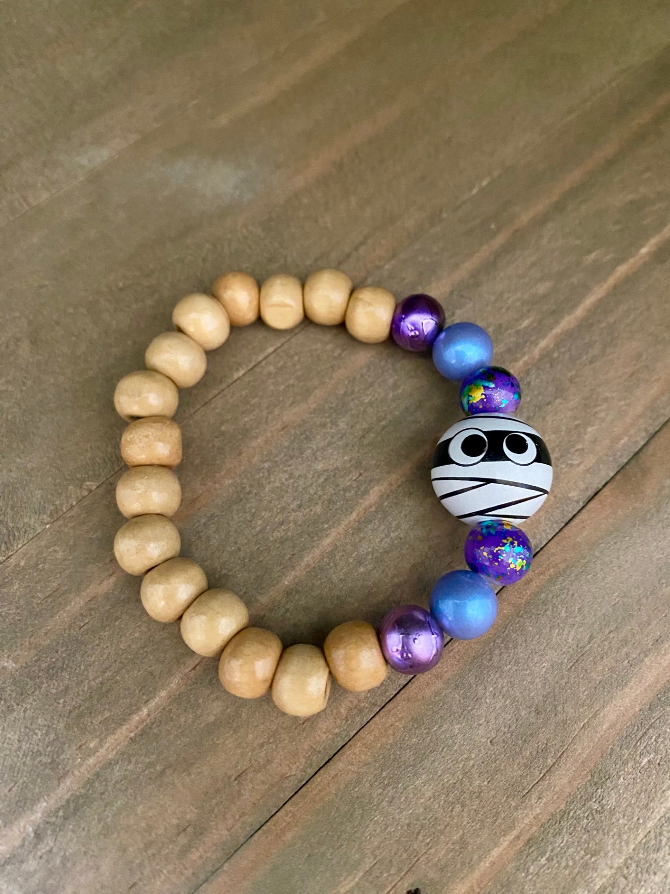 042 - Kids Mummy Stretch Beaded Bracelet