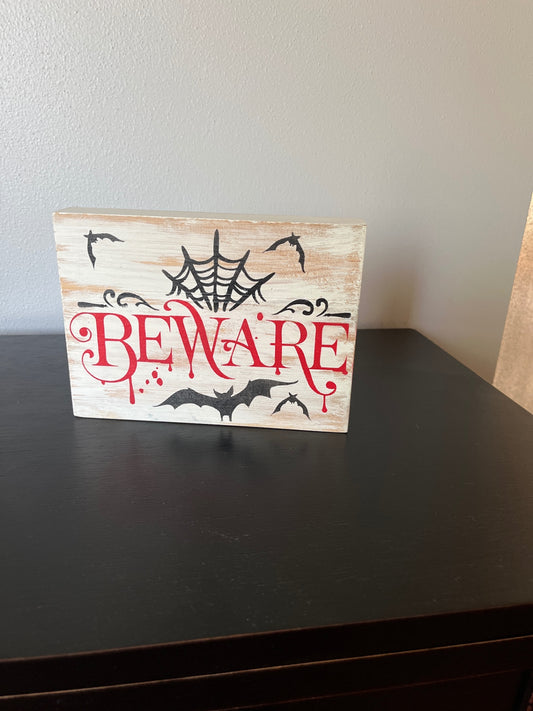 Halloween Beware Sign