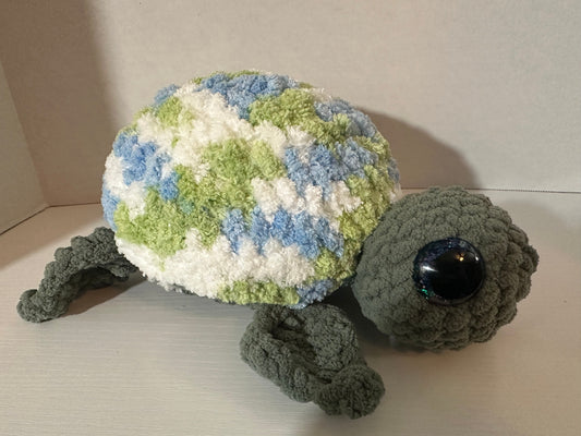 Large Sea Turtle Plushie | Blue and Green