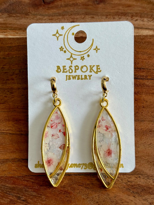 Gold Plated Floral Polymer Clay Earrings