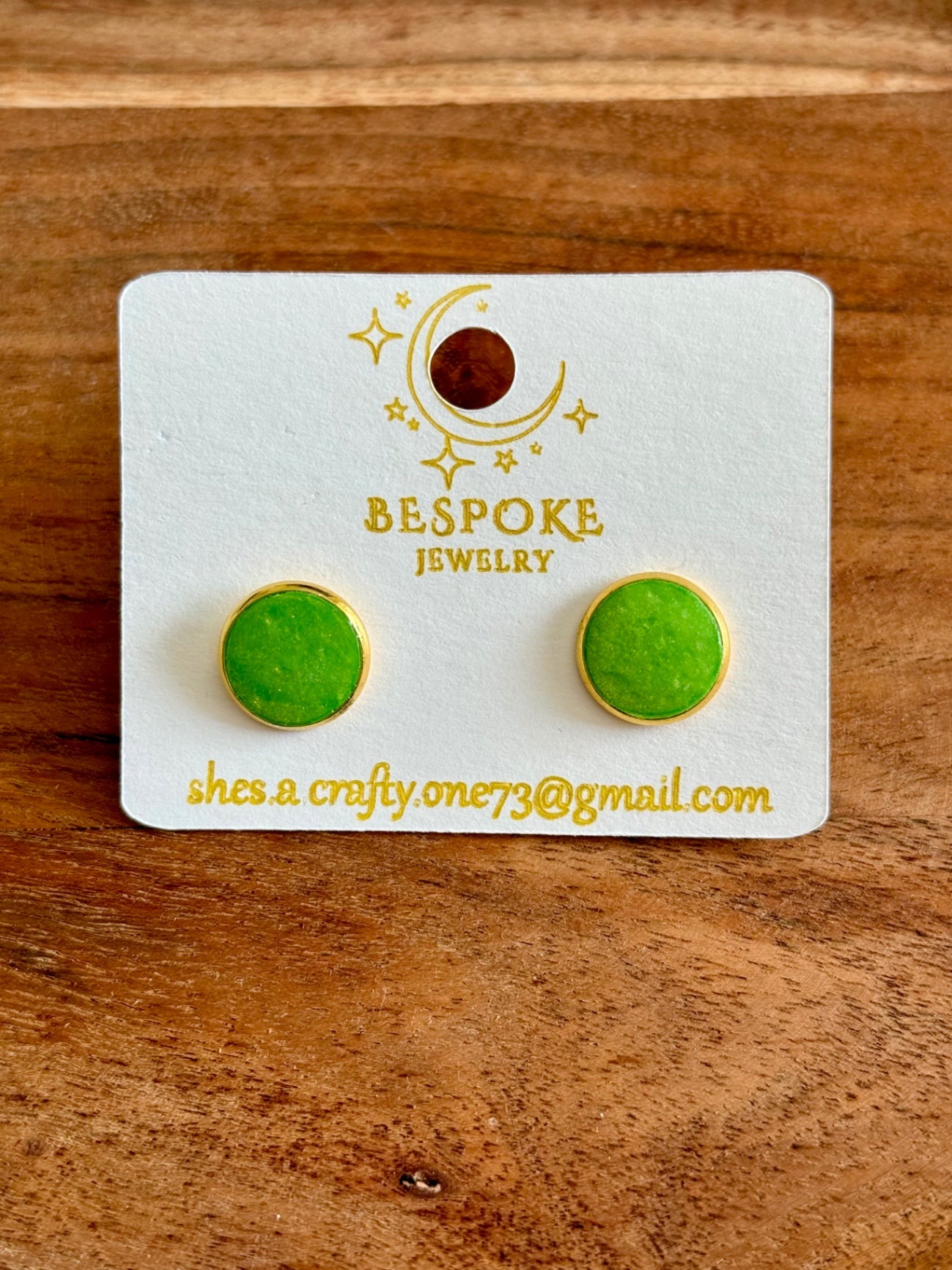 Green Stud Polymer Clay Earrings