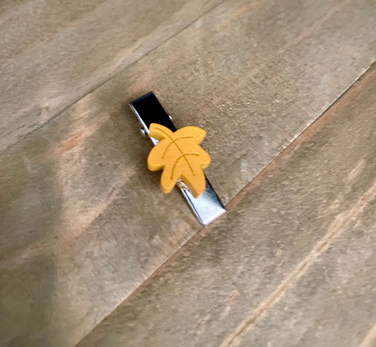 Kids hair clip - yellow leaf