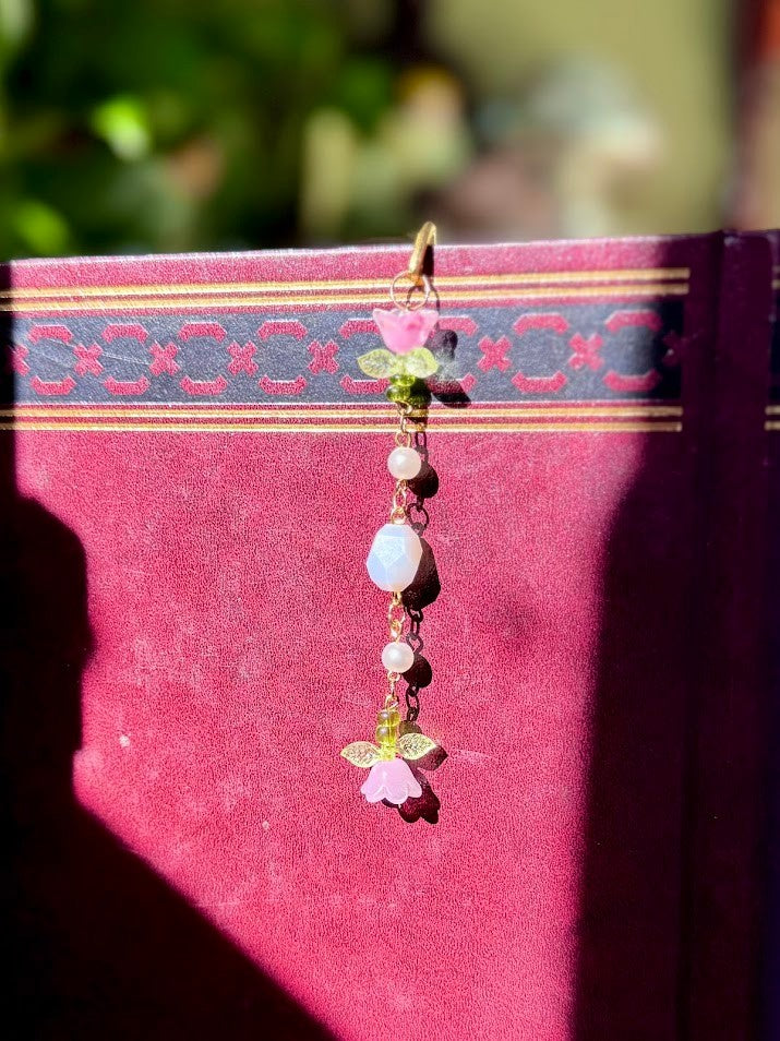 Beaded Floral Whimsy Charm Bookmark