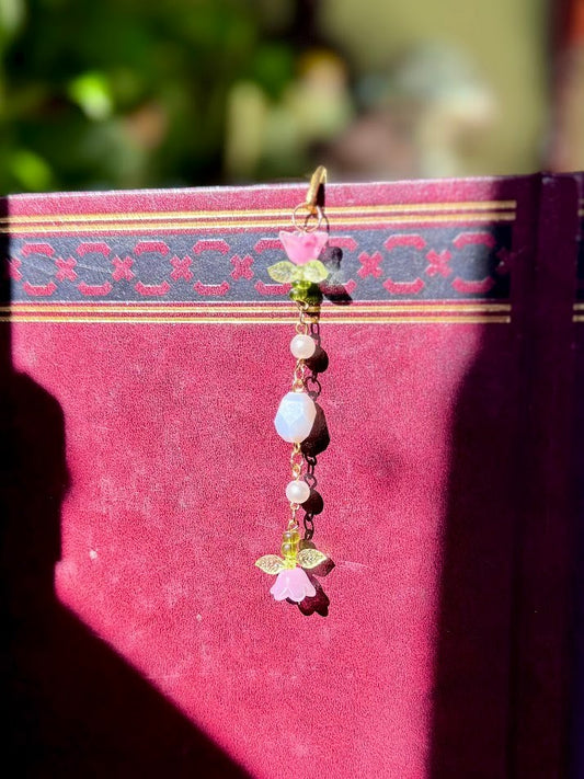 Beaded Floral Whimsy Charm Bookmark