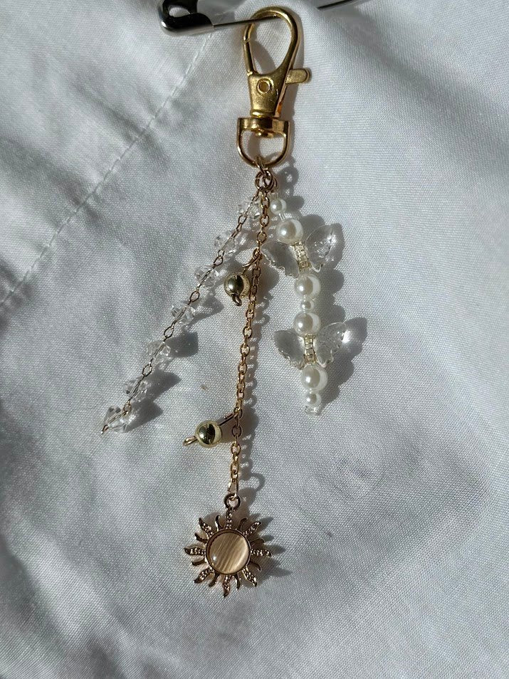 Handmade Beaded Sun Keychain
