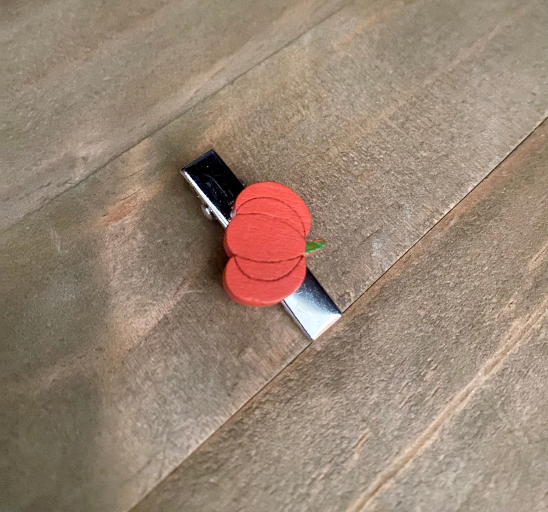 Kids hair clip - pumpkin