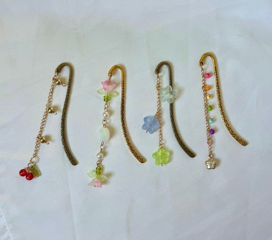 Beaded Floral Whimsy Charm Bookmark