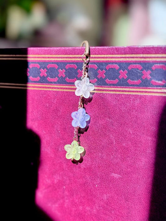 Beaded Multi-Color Flower Charm Bookmark