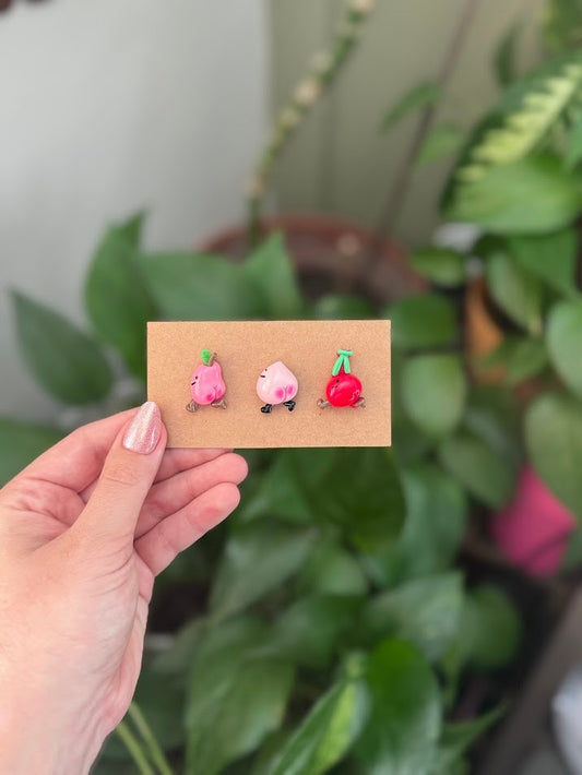 Mini Fruit Magnet Pink Bundle – Handmade Silly Decor
