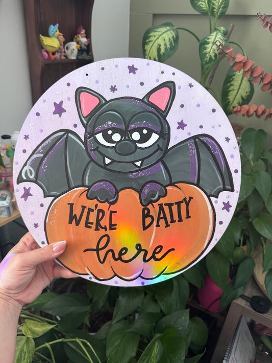 Handpainted Halloween Sign – Spooky Cute Seasonal Decor