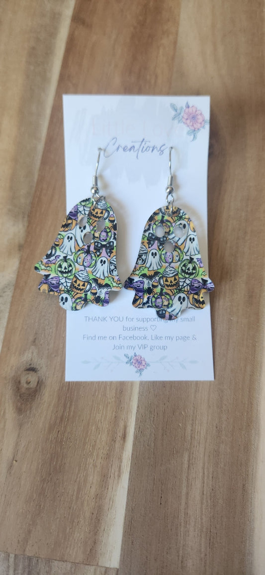 Acrylic halloween pattern ghost danglr