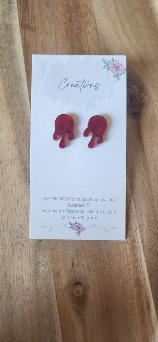 Acrylic dripping blood stud