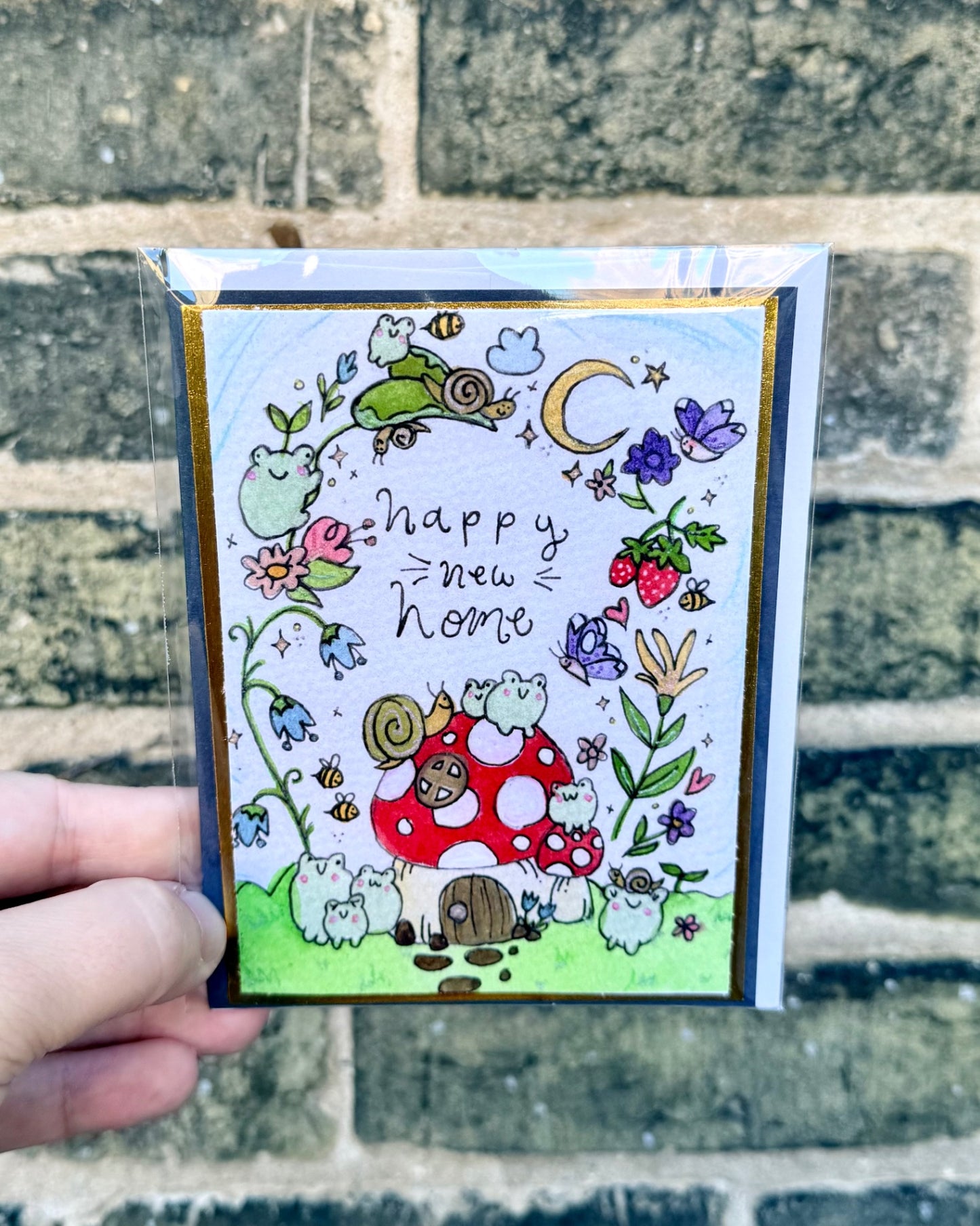 "Happy New Home" Hand-Drawn Greeting Card