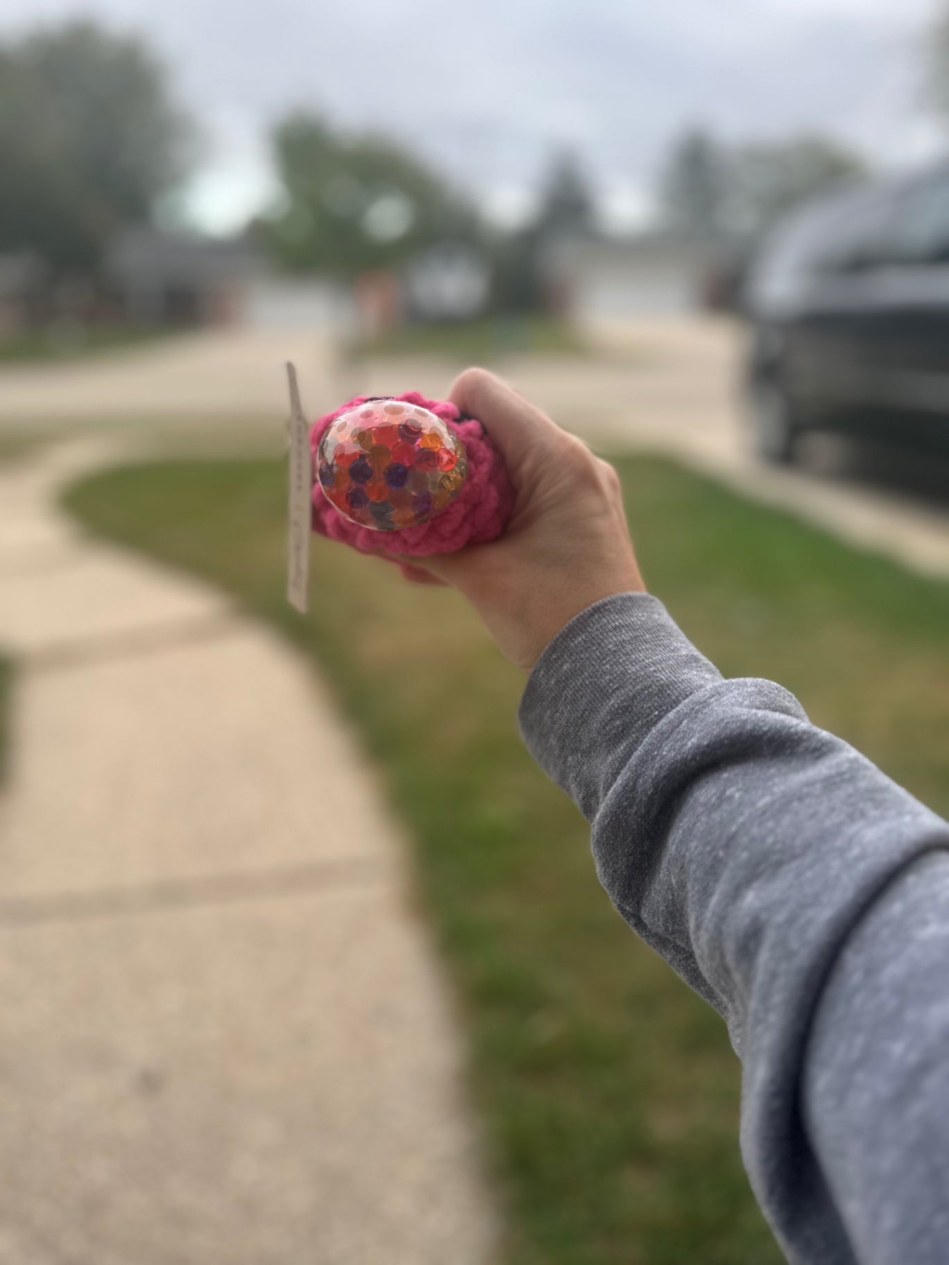 Crochet Squishy Stress Ball - Pink