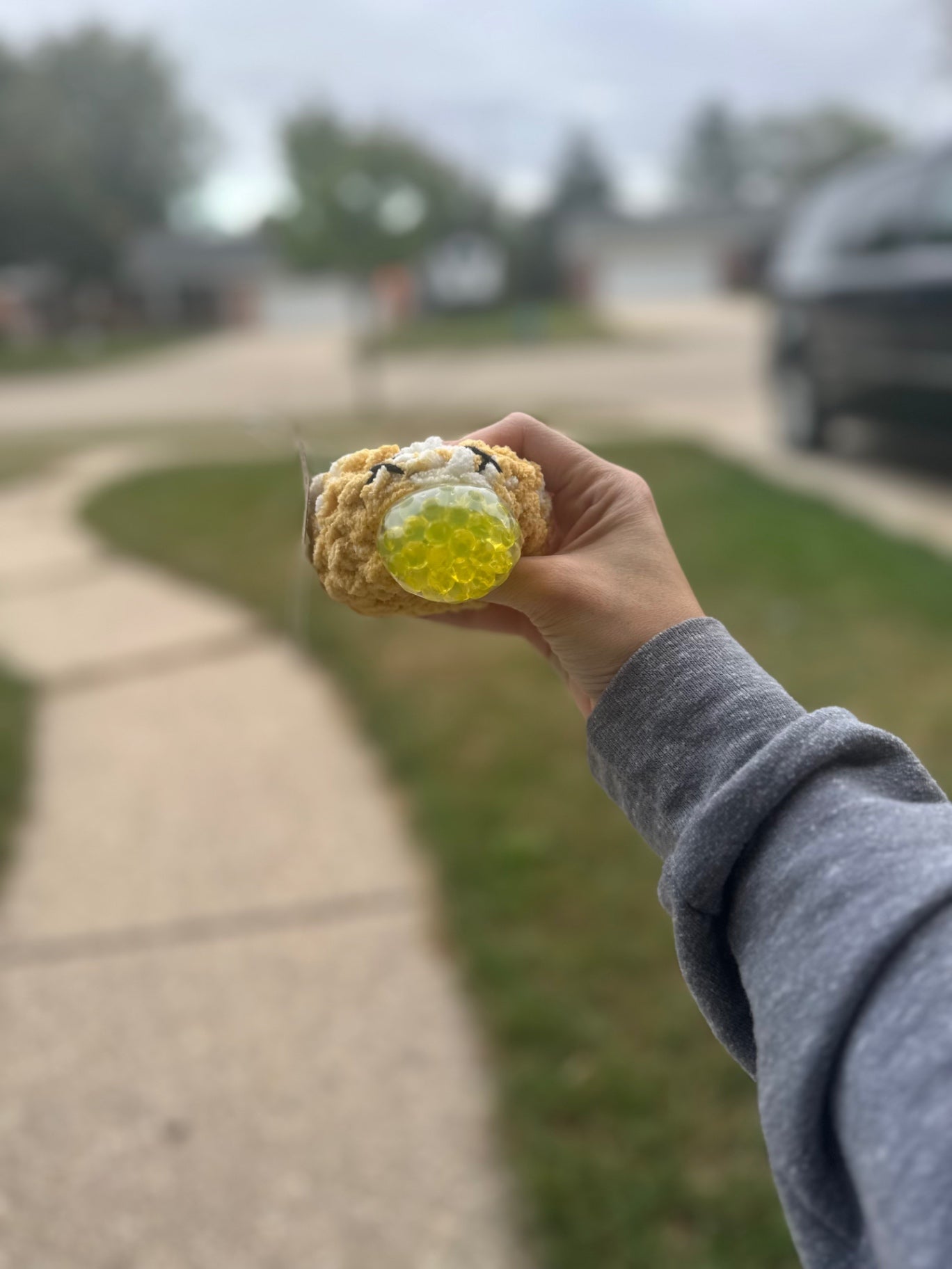 Crochet Squishy Stress Ball - Mixed Yellow