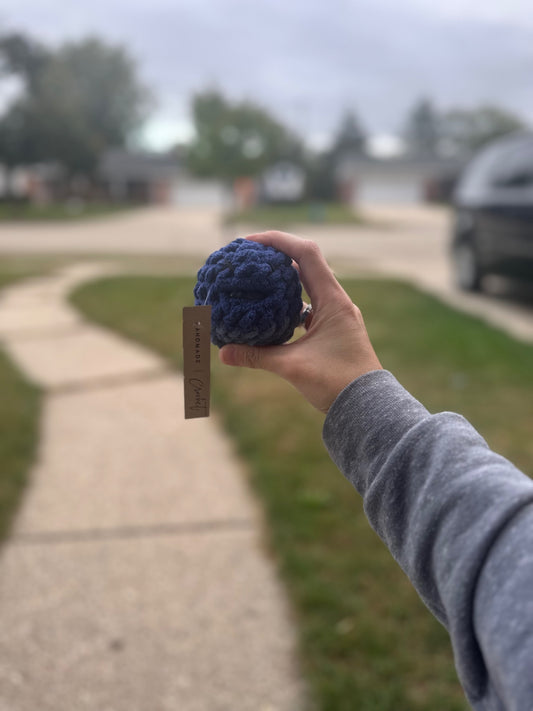 Crochet Squishy Stress Ball - Blue Two Tone