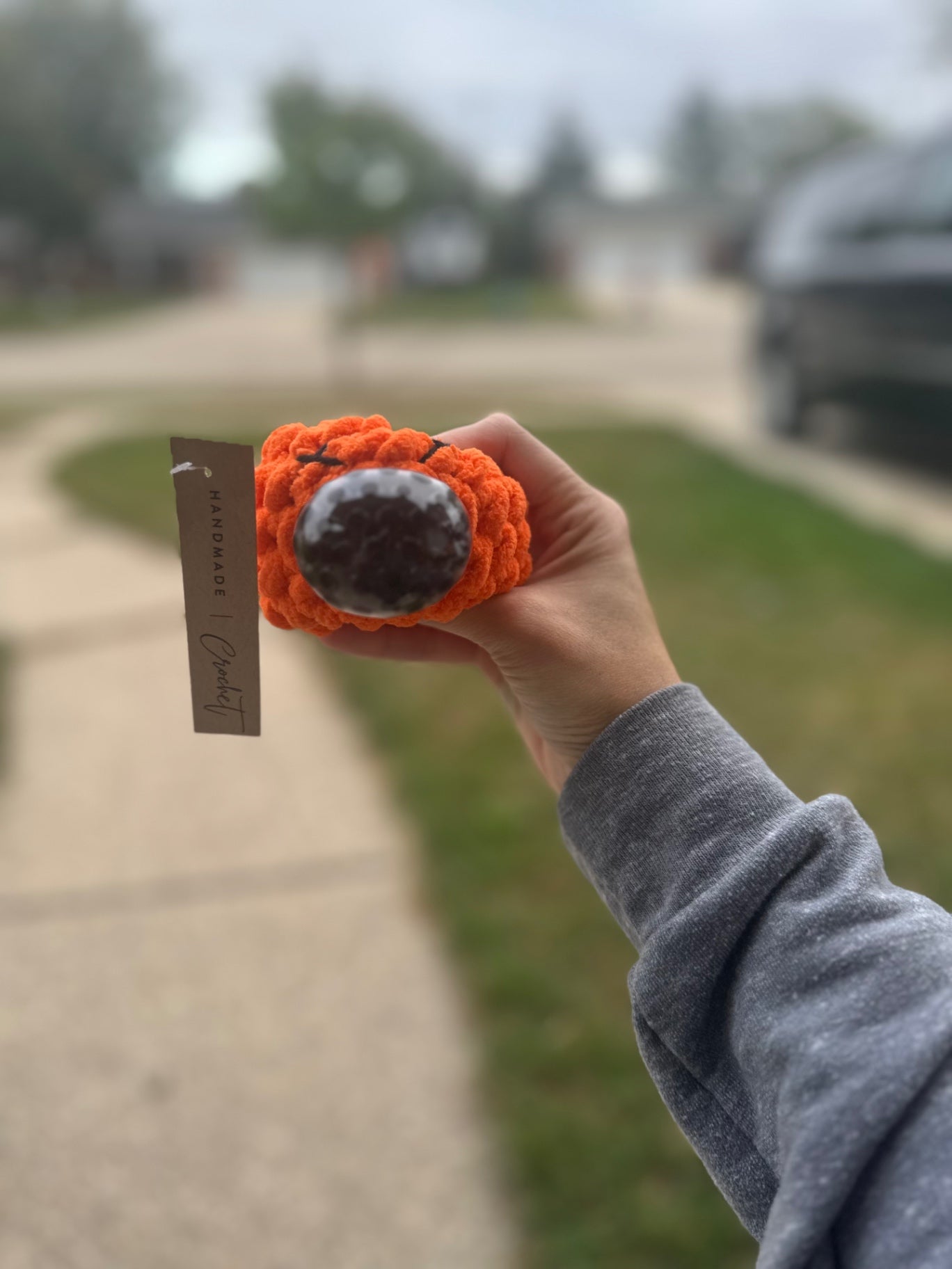 Crochet Squishy Stress Ball - Orange