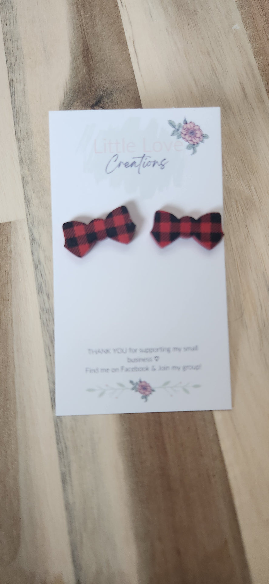 red and Black Bow stud
