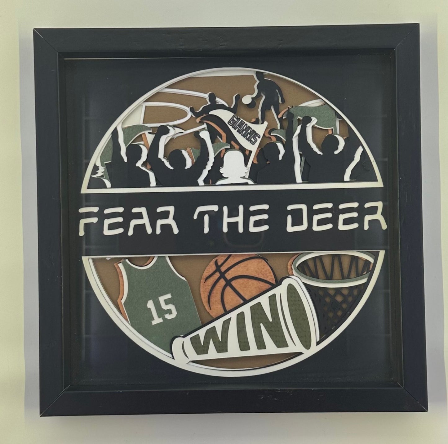 Fear The Deer Shadowbox in Black Frame