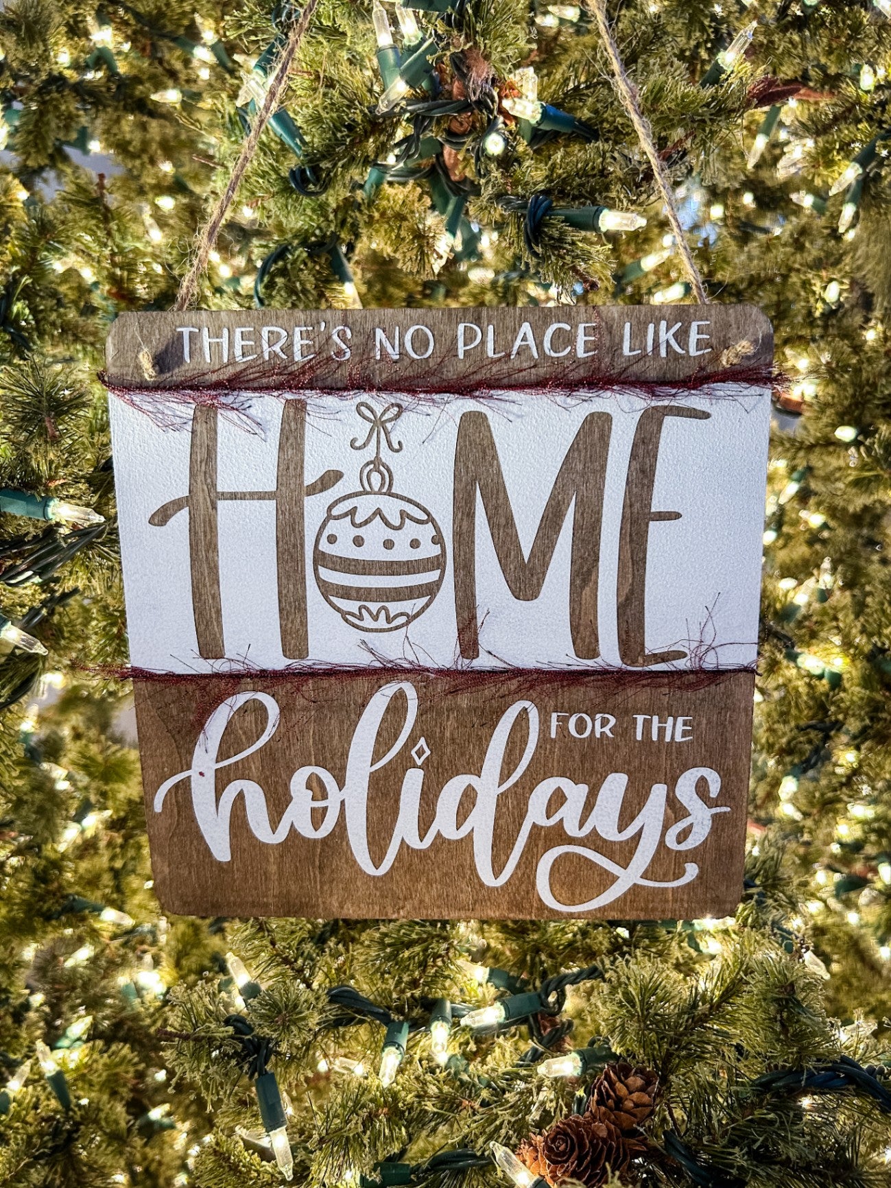 "Home for the Holidays" Painted Wood Holiday Sign