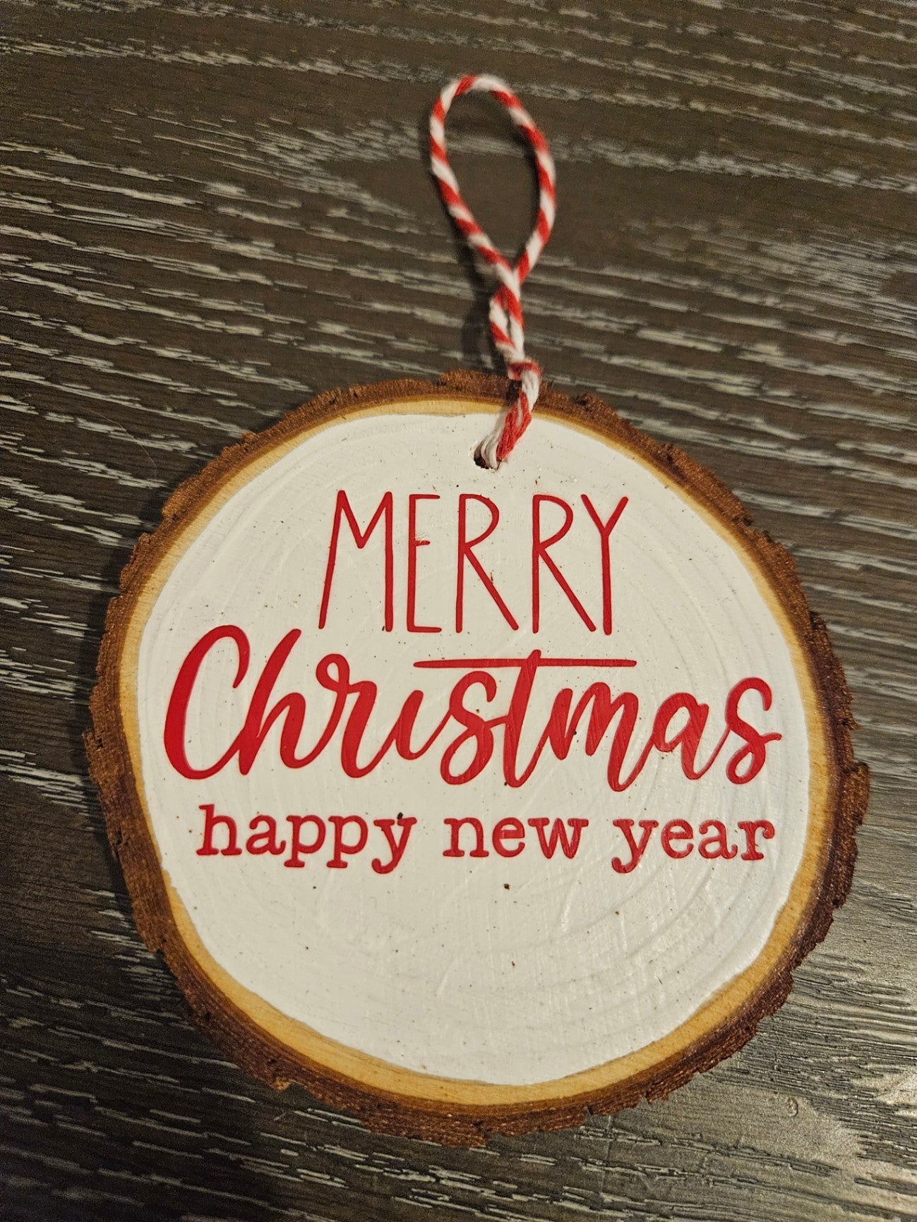 Merry christmas and a happy new year ornament